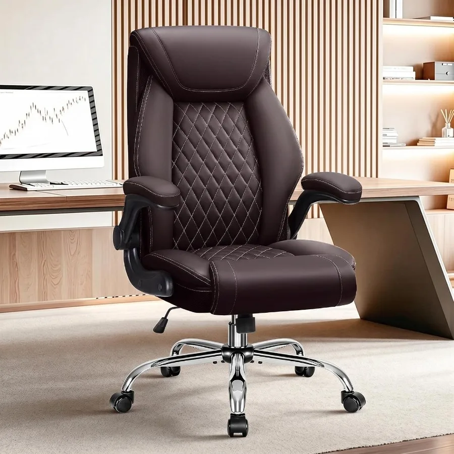Ergonomic Office Chair - プロフェッショナルなワークスペース向けのエグゼクティブオフィスチェア。高級メッシュ素材の背もたれと黒いファブリックシート、人間工学に基づいた腰部サポート、およびリクライニング機能を備えています。