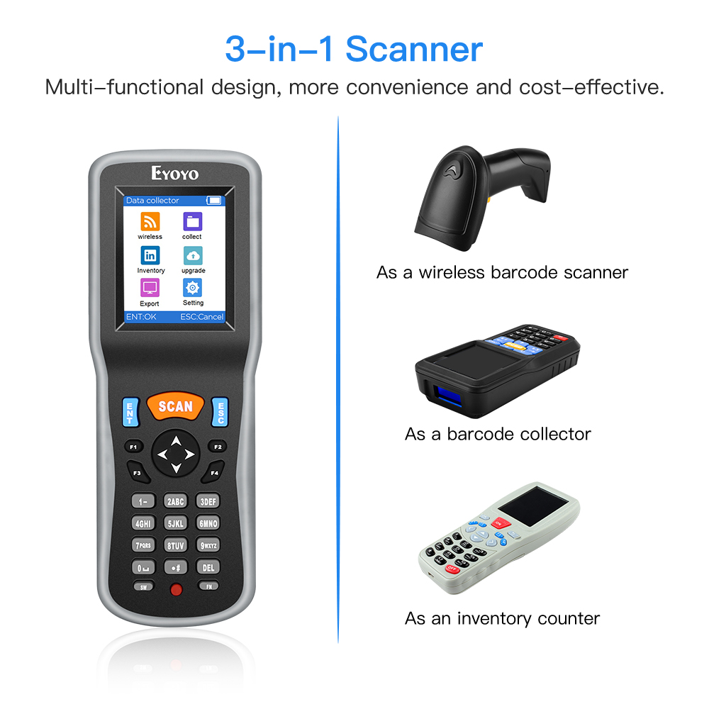 Eyoyo 1D ワイヤレスバーコードスキャナハンドヘルドデ - Document Scanner Portable のレビューと価格