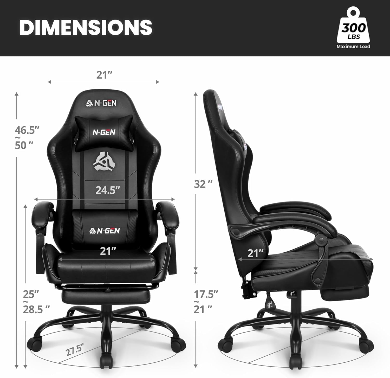 フットレスト付きゲーミングチェア、ランバーサポート、ホームオ - Ergonomic Office Chair のレビューと価格