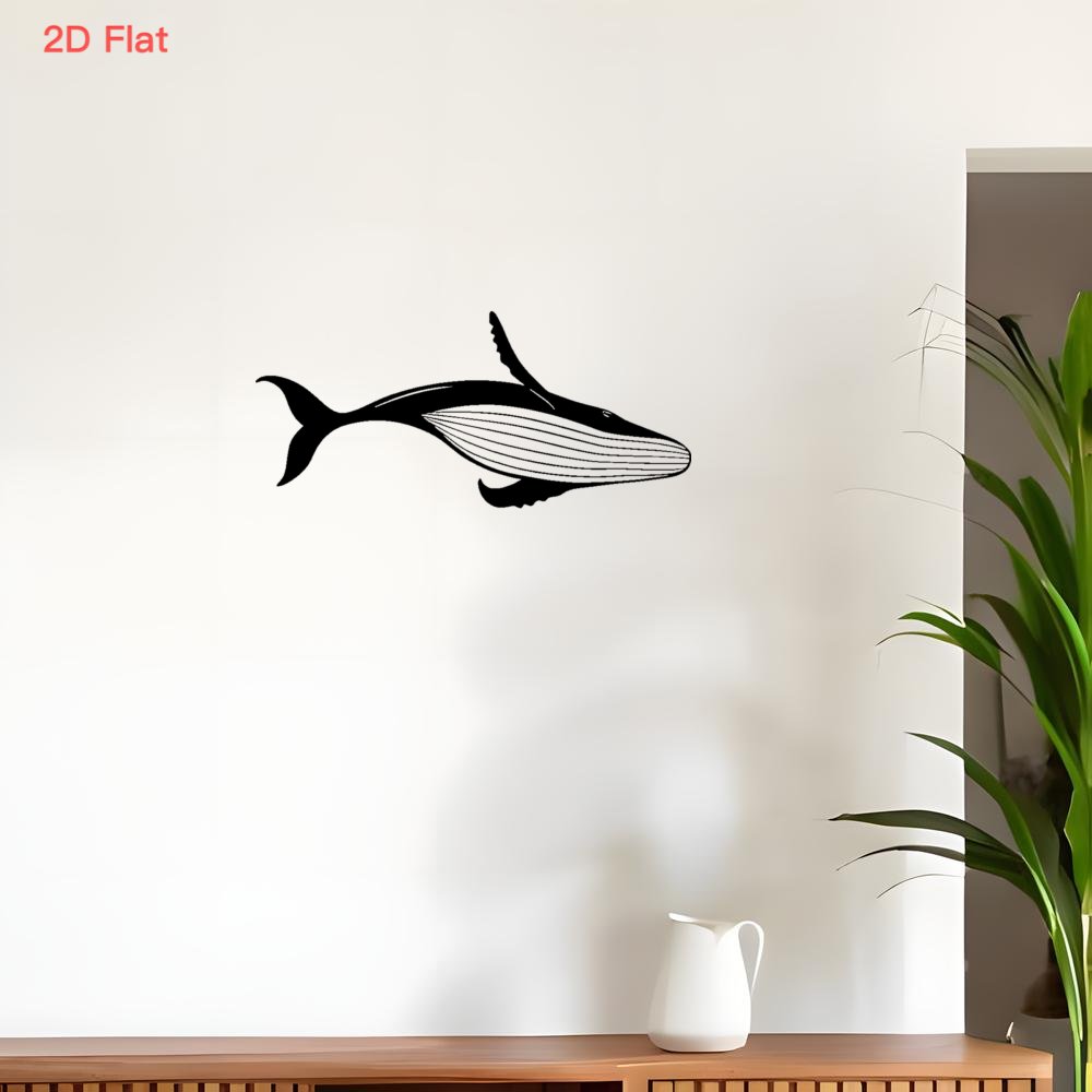 雄大なクジラのメタルウォールアート、レーザーカット錬鉄製2D - Home Office Or のレビューと価格