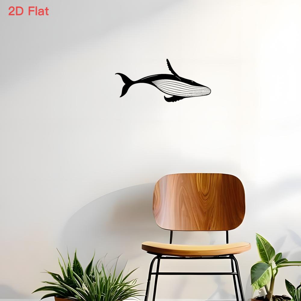雄大なクジラのメタルウォールアート、レーザーカット錬鉄製2D - Home Office Or のレビューと価格