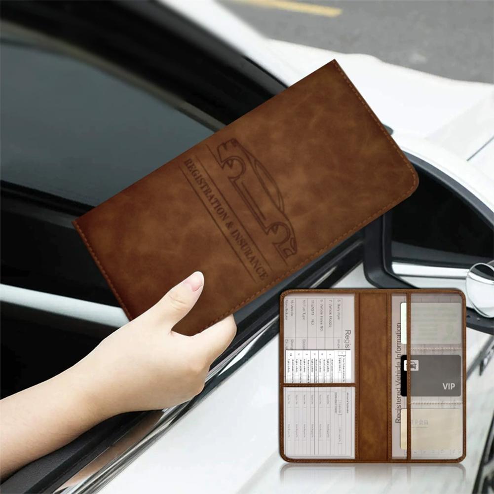 PUレザー製 車検・保険証ホルダー 車両書類整理ケース グロ - Document Holder Stand のレビューと価格