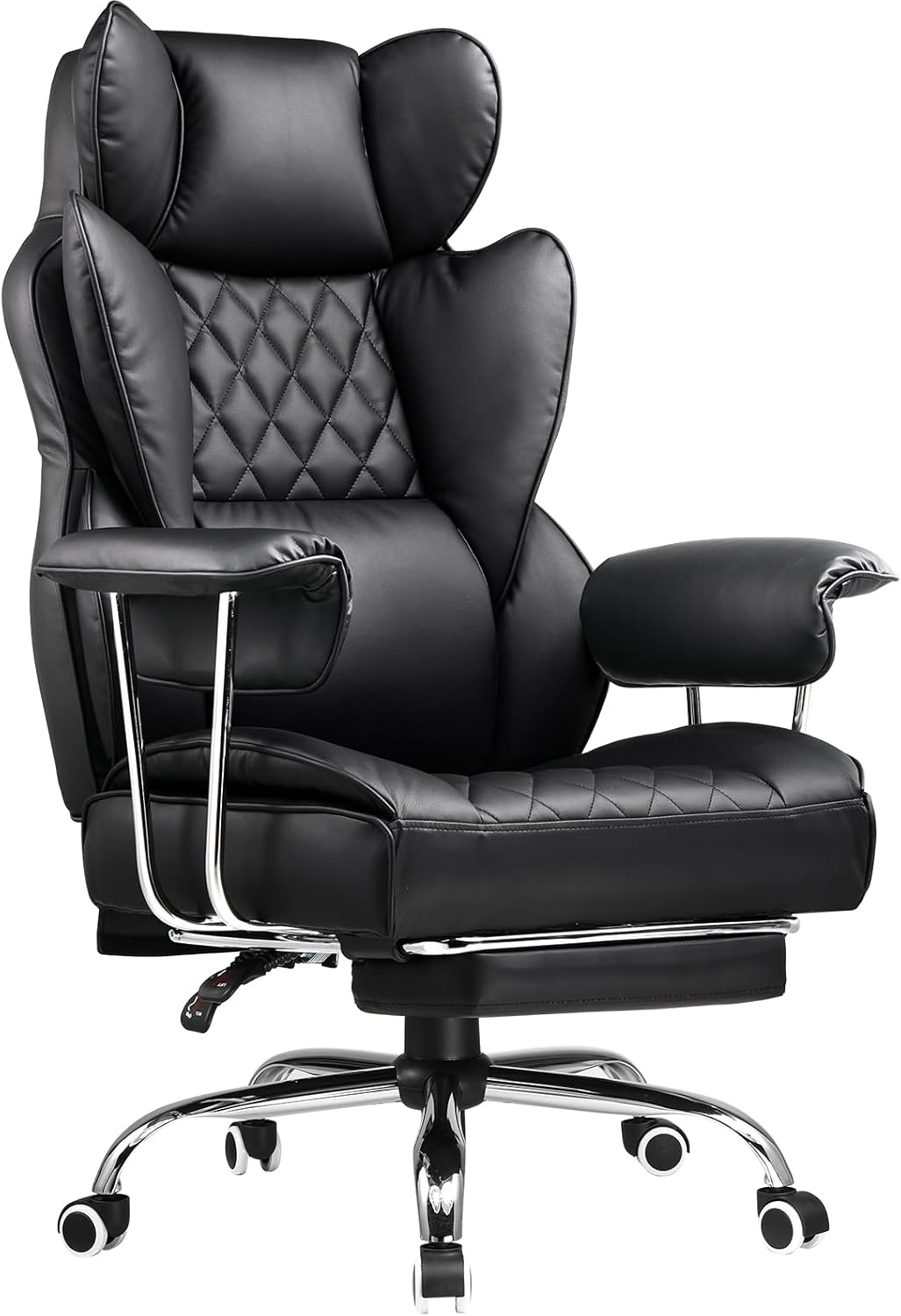 足置き台付き大型背の高いオフィスチェア、ハイバックレザーゲー - Ergonomic Office Chair のレビューと価格