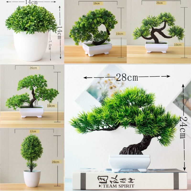 新緑人工植物盆栽小さな木草花鉢植え盆栽ハロウィン結婚式クリス - Home Office Layout のレビューと価格
