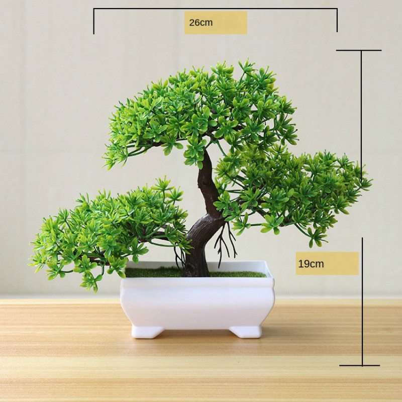 新緑人工植物盆栽小さな木草花鉢植え盆栽ハロウィン結婚式クリス - Home Office Layout のレビューと価格